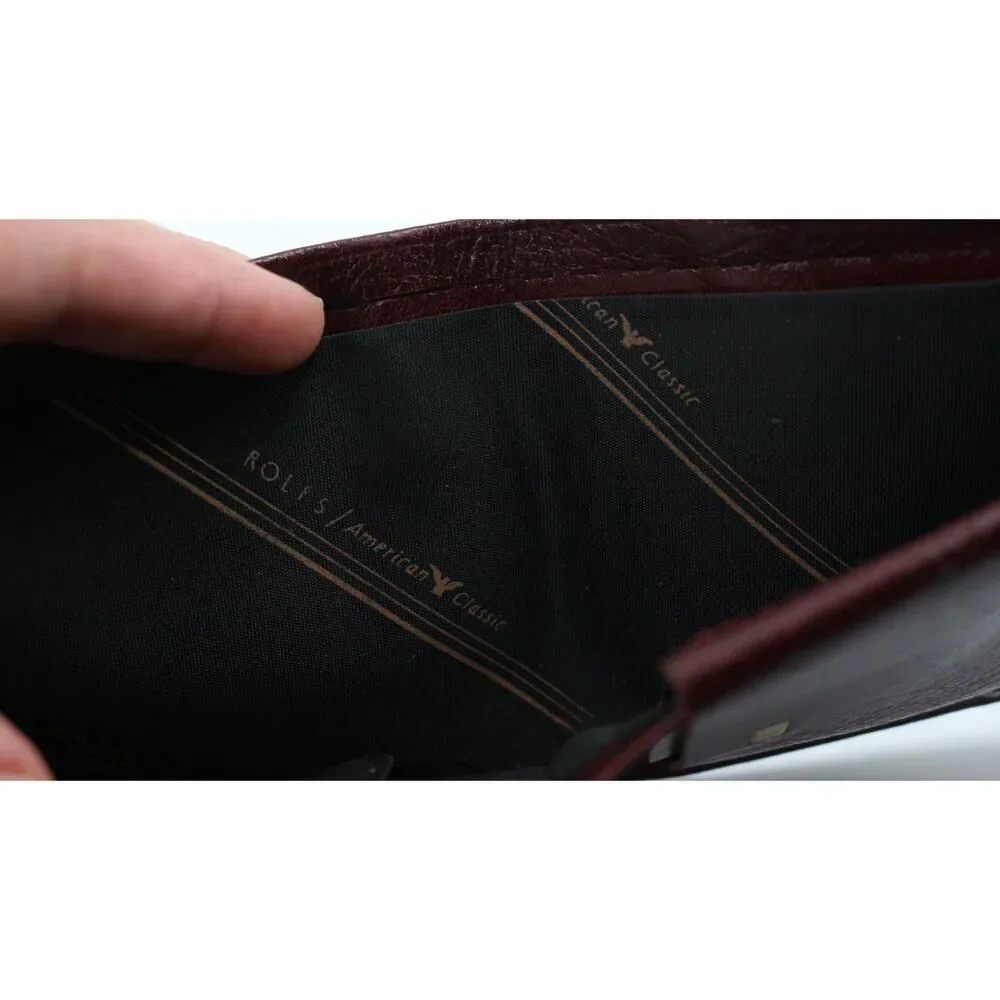 Rolfs American Classic Leather Bifold Red Wallet NWT Vintage Deadstock 80s